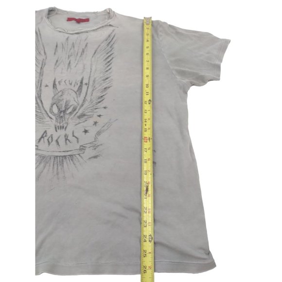 Vtg Y2K FCUK Rocks skull wings Very Distressed thrashed Men's t shirt sz L READ - Picture 5 of 15